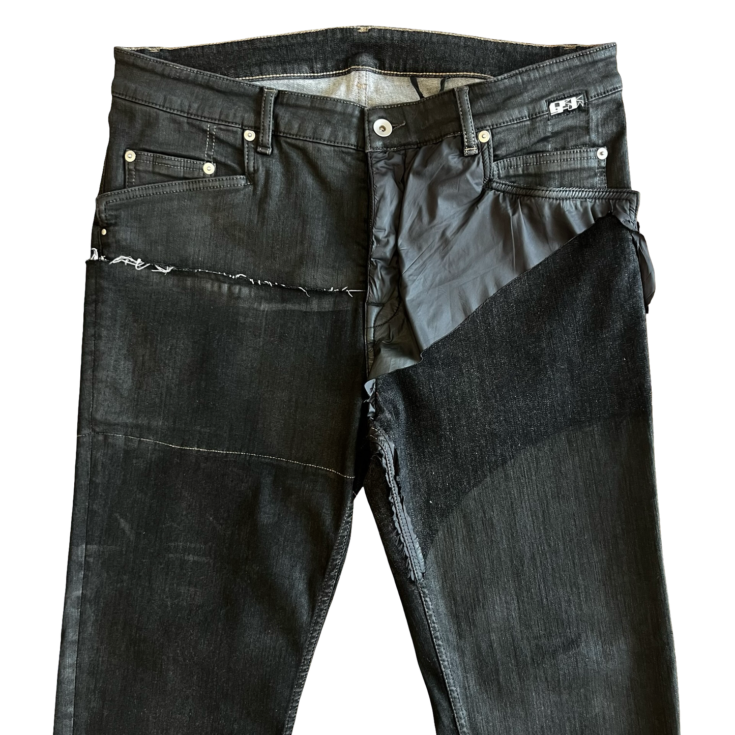 Rick Owens Tyrone Cut Paneled Denim SZ 36