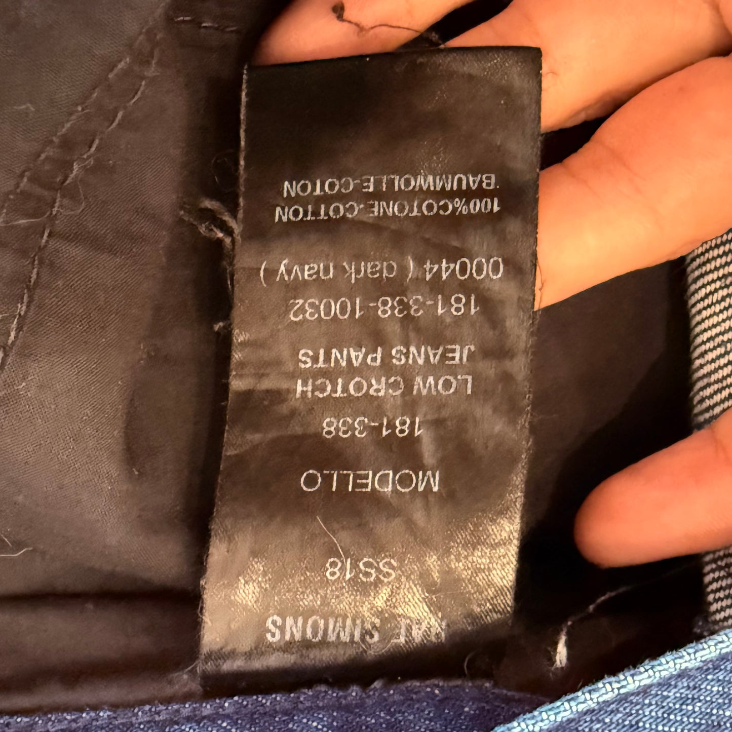 Raf Simons SS18 RS Patch Indigo Denim SZ 35