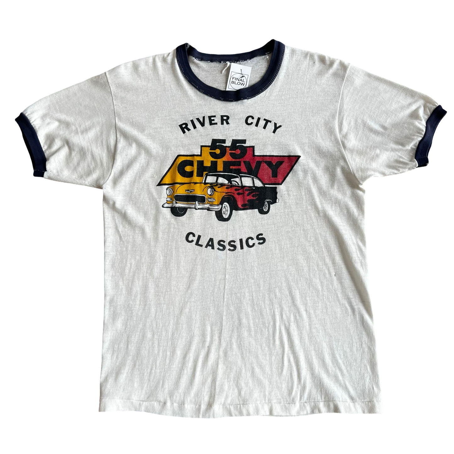 Vintage 70s 55’ Chevy River City Classics Ringer T-Shirt 1970s SZ M