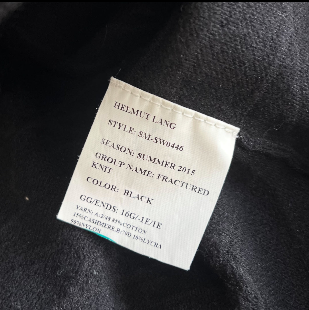 Helmut Lang ‘Fractured’ Knit SS15 SZ