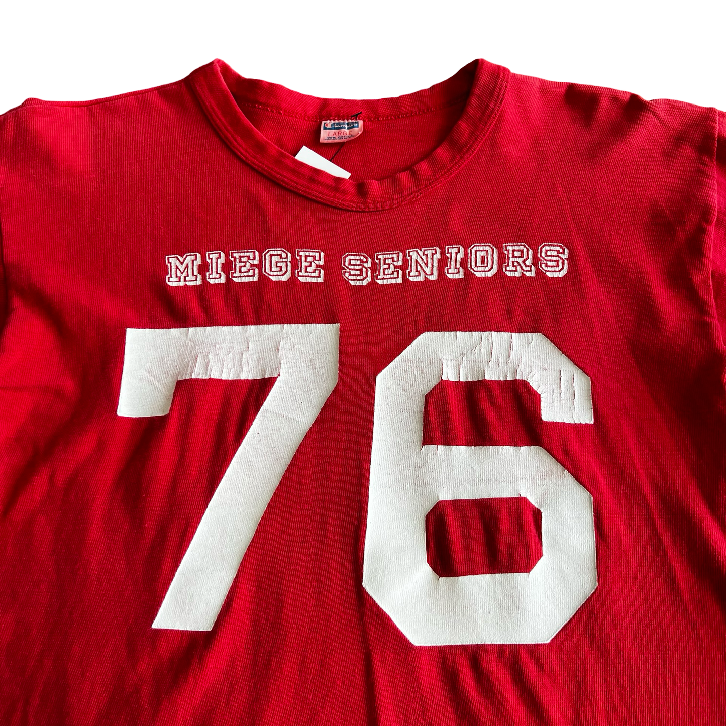 Vintage 70s Champion ‘76 Miege Seniors T-Shirt SZ L