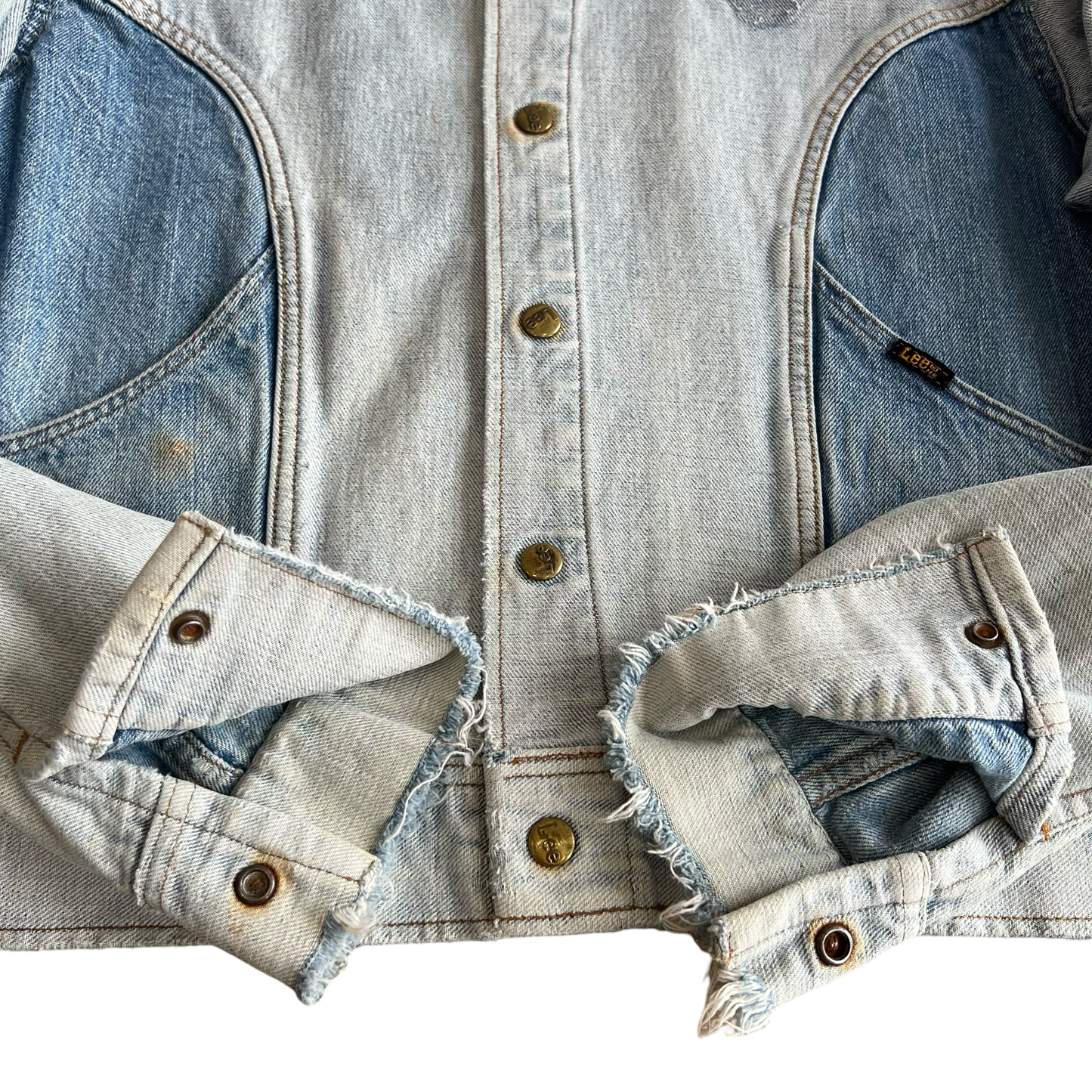 Vintage 1970s Lee Reversible 2 Tone Denim Jacket SZ M