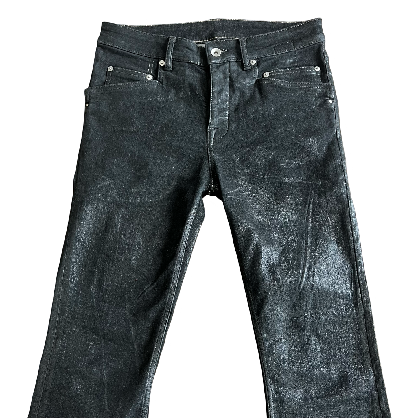 Rick Owens Foil Waxed Tyrone Bootcut Jeans SZ 30