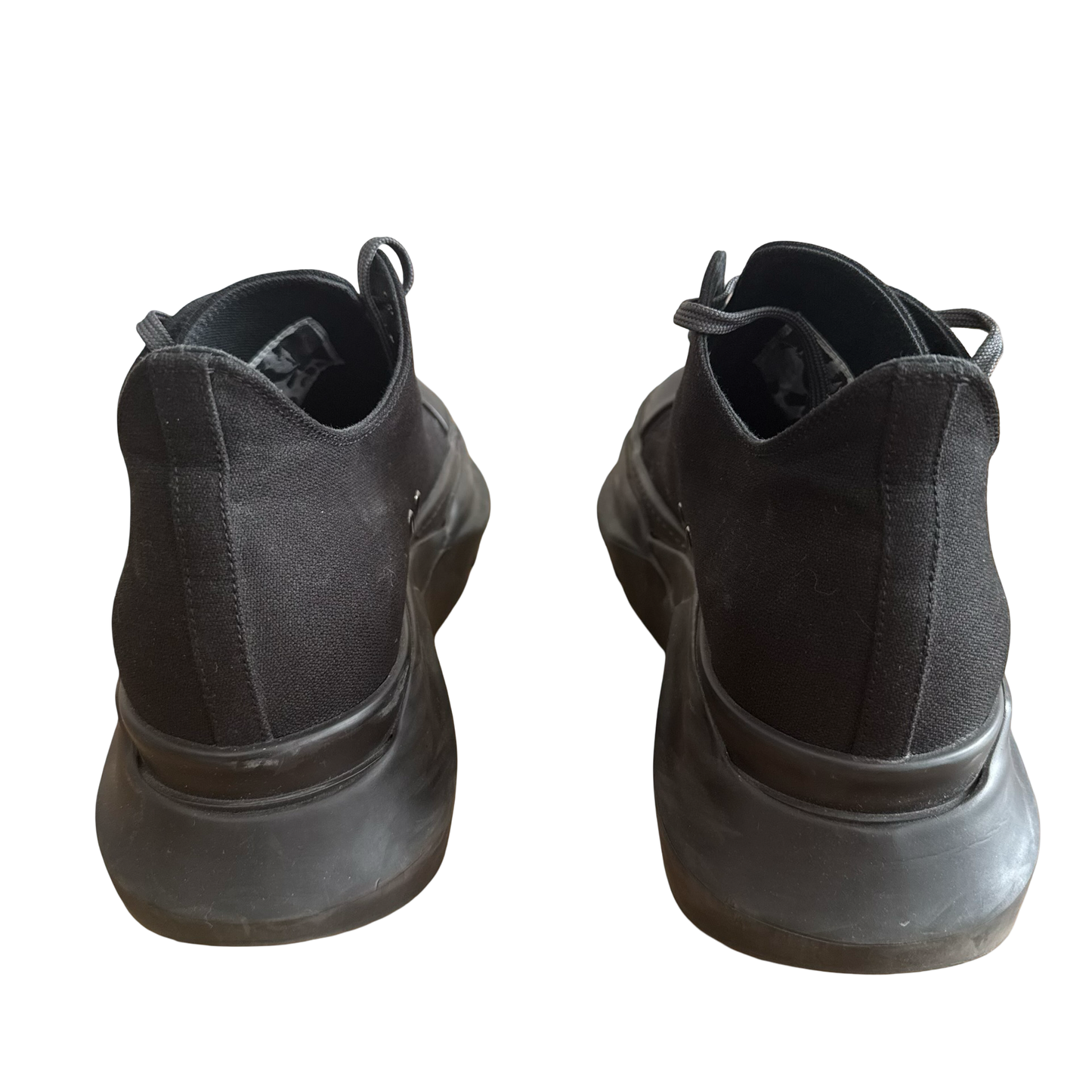 Rick Owens Triple Black Abstract Soles Sneakers SZ 43