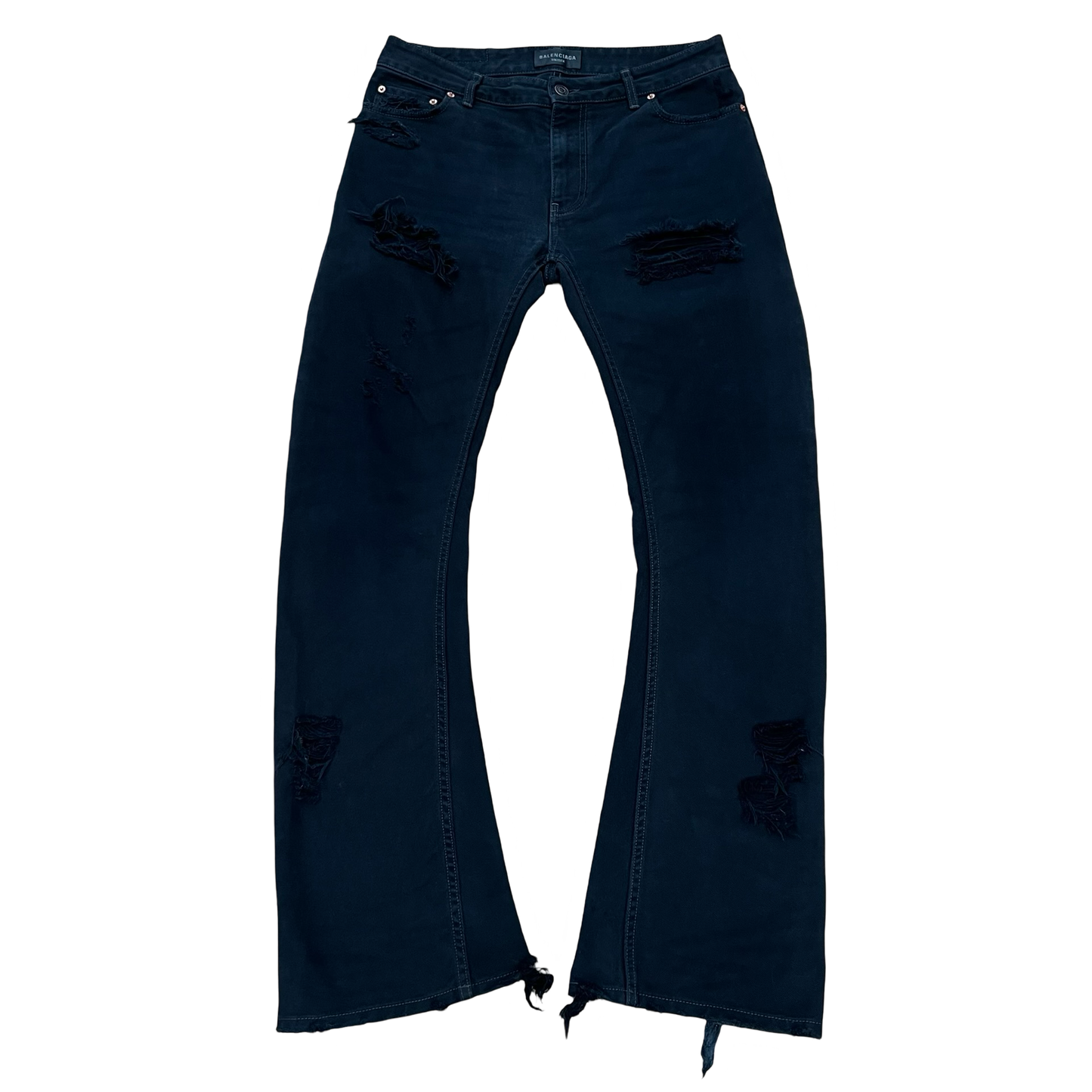 Balenciaga Unisex Distressed Flare Denim Sz M/33