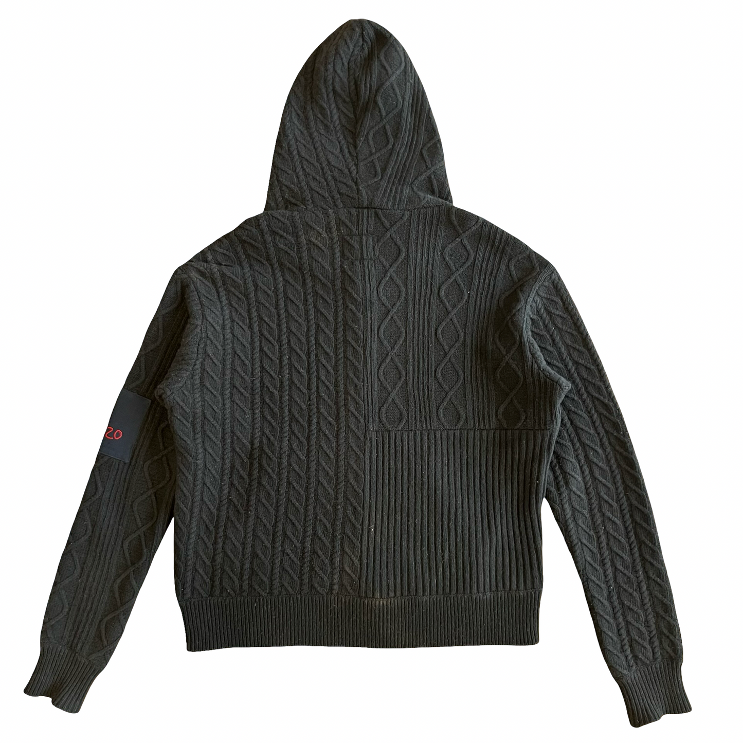 Greg Lauren Cable knit Balaclava Hoodie SZ L