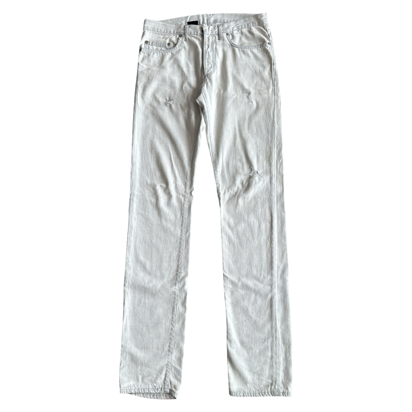 Dior Homme Light Grey Distressed Denim Sz 32