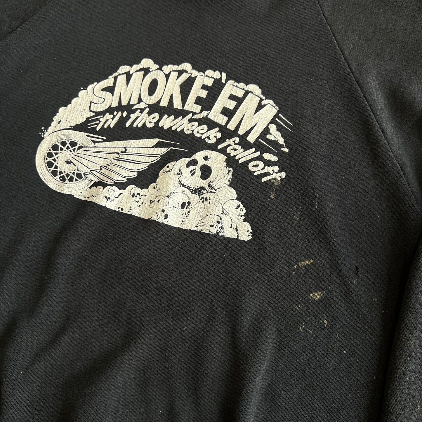Vintage 80s Custom Cycles Smoke Em Bikers Only Crewneck Sweater SZ XXL