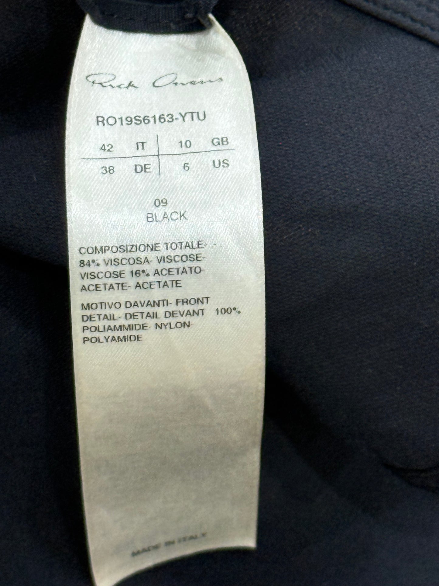 Rick Owens Sheer Blouse SS19 Sz 42