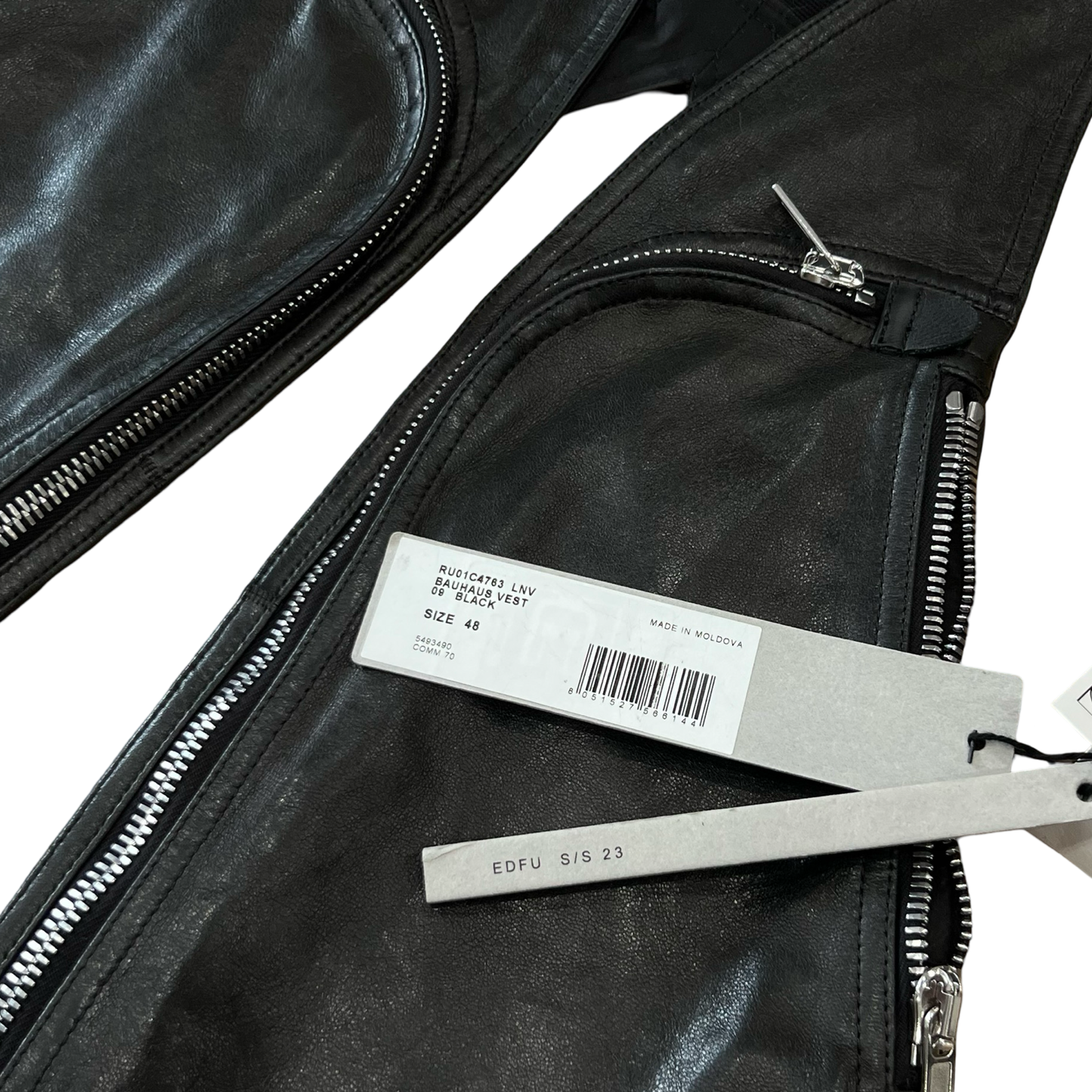 Rick Owens Bahaus Leather Vest EDFU SS23 SZ 48