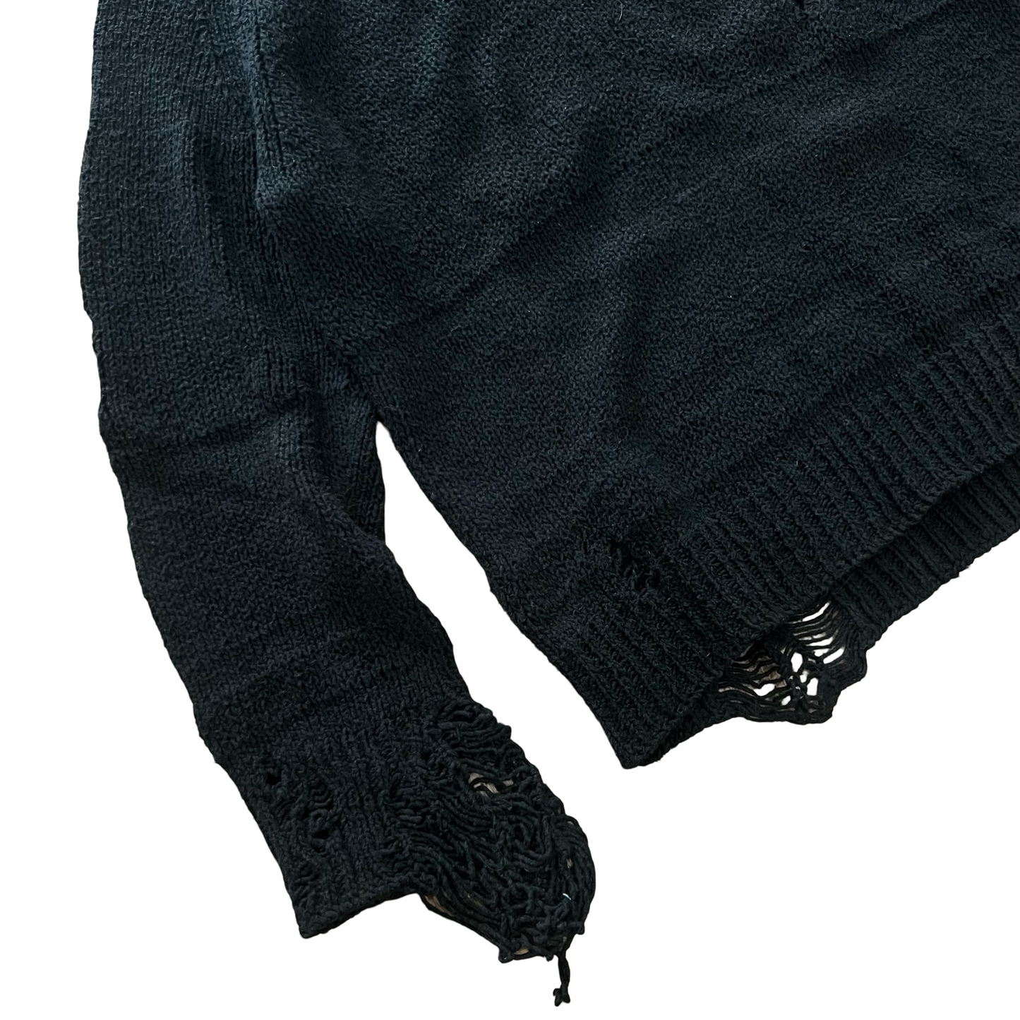 Number (N)ine "Touch Me I'm Sick" Black Distressed Knit Sweater AW03 SZ 3