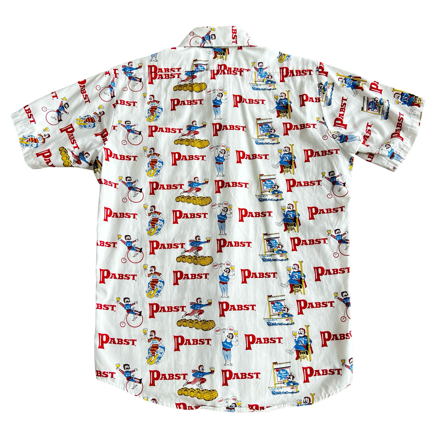 Vintage 1970s Pabst PBR Printed Collared Button Up Shirt SZ S
