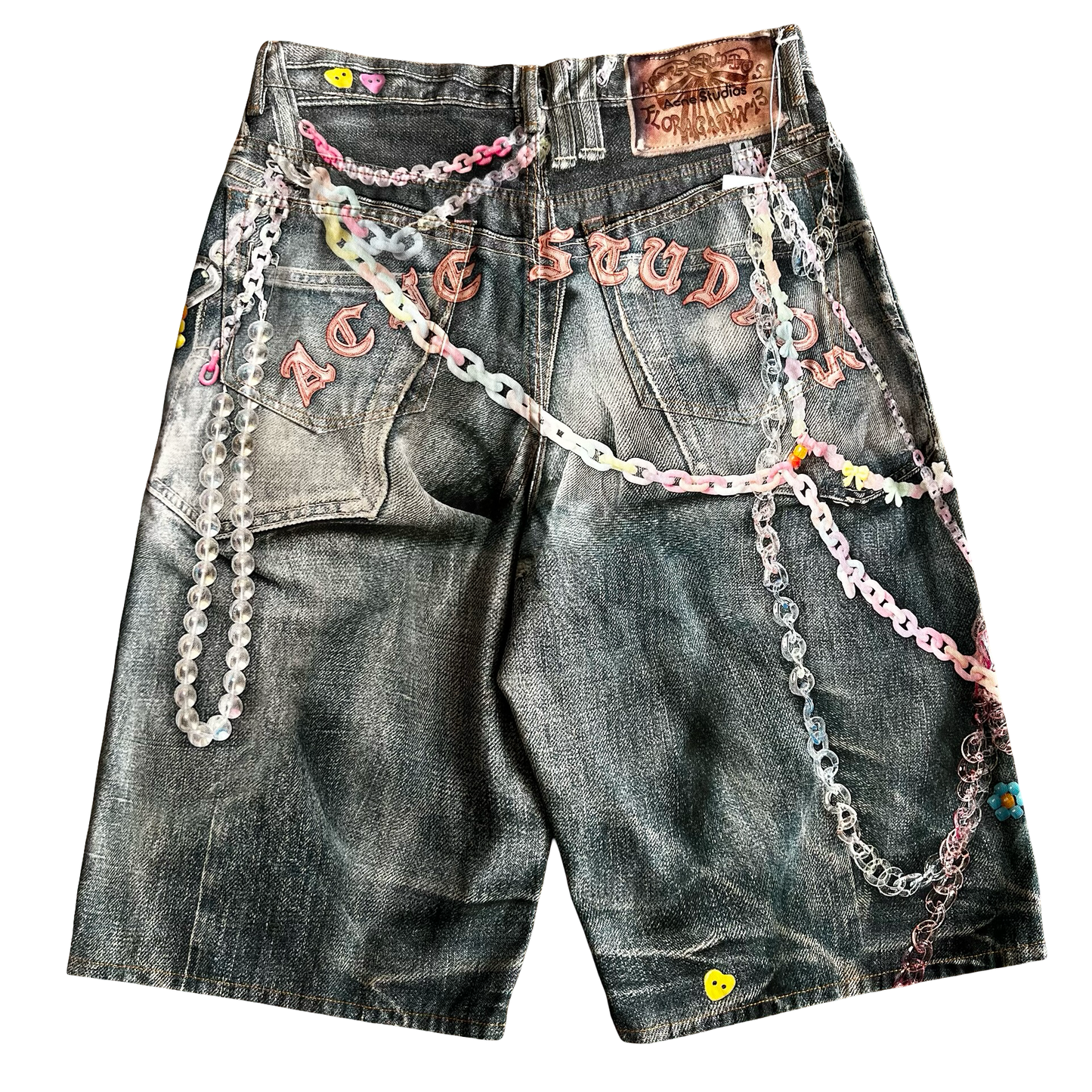 Acne Studios Wide-Leg Trompe L'oeil Denim Shorts Sz 52