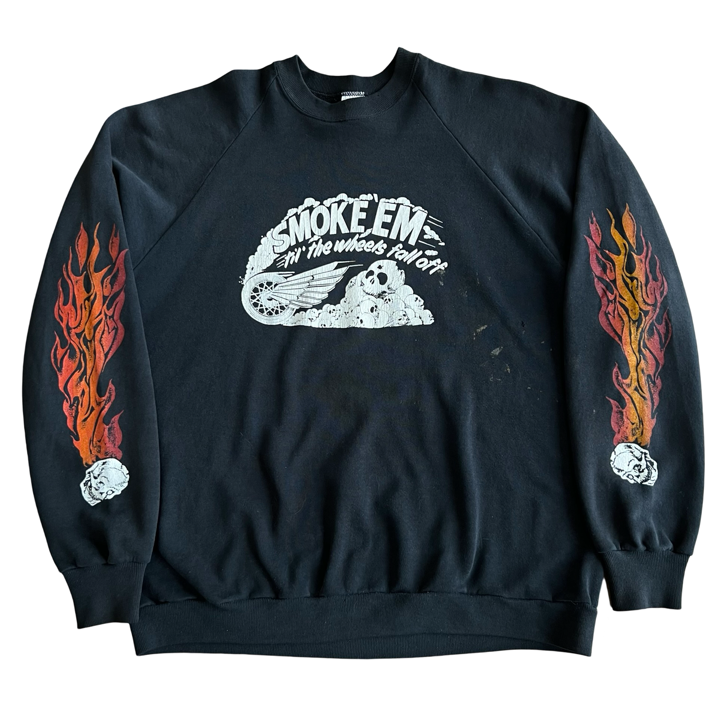 Vintage 80s Custom Cycles Smoke Em Bikers Only Crewneck Sweater SZ XXL