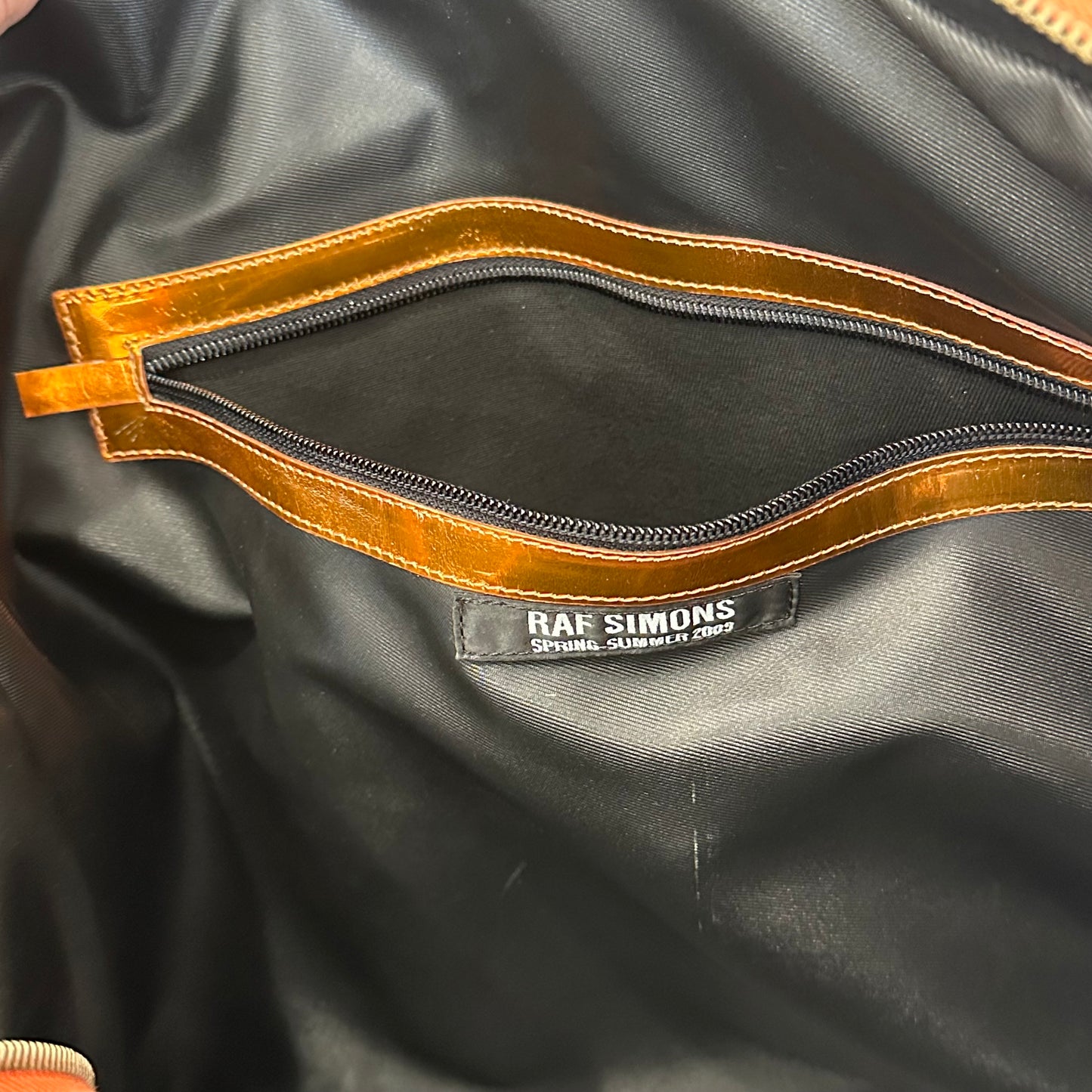 Raf Simon SS09 Orange Metallic Leather Bag