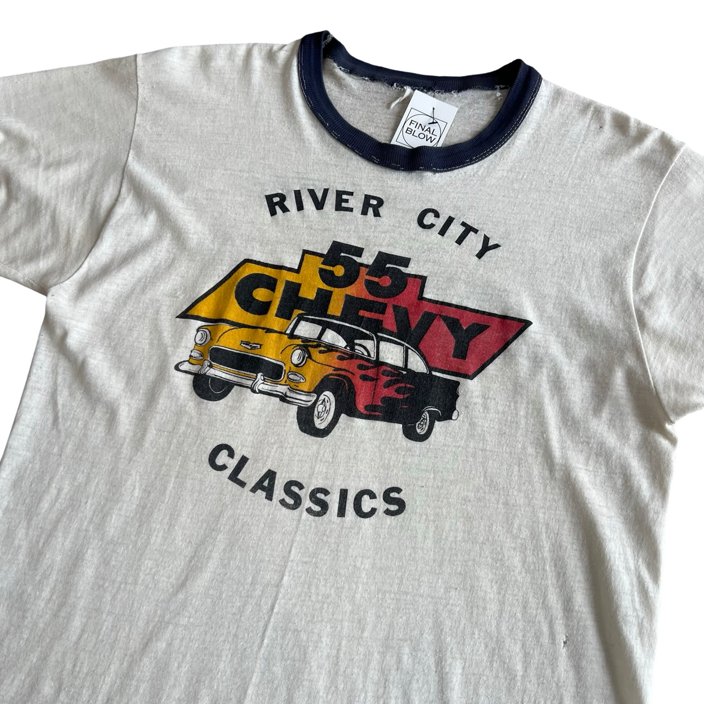 Vintage 70s 55’ Chevy River City Classics Ringer T-Shirt 1970s SZ M