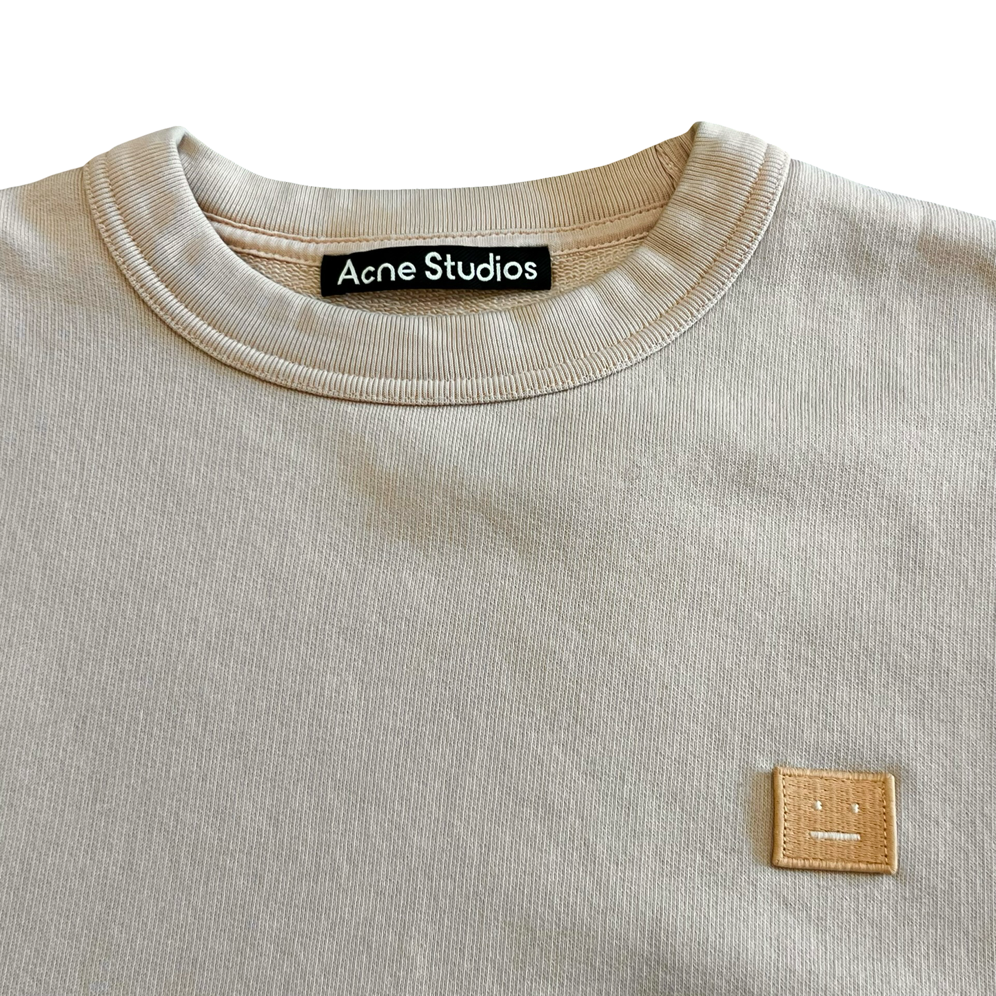 Acne Pink Logo Crewneck Sweater SZ XS