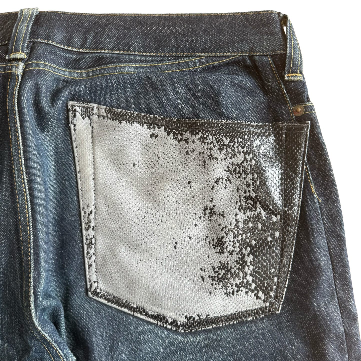 Junya Watanabe Faux Snakeskin Pocket Jeans Sz Large