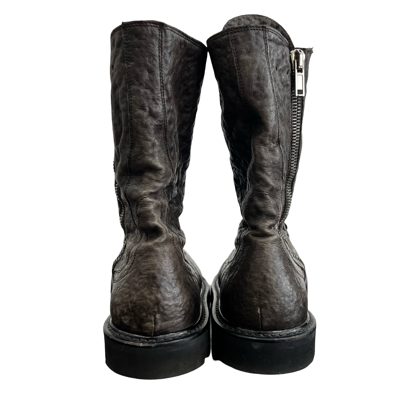 Rick Owens Shark Leather Combat Boots Sz 44