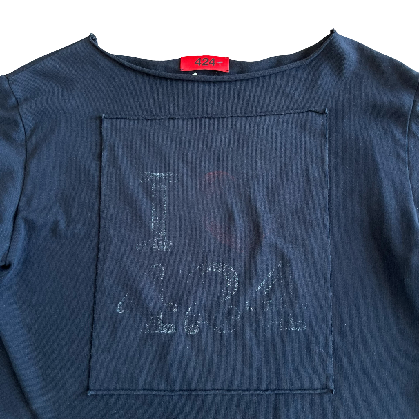 424 'I love 424' Cropped Double Layered Thermal Shirt SZ S