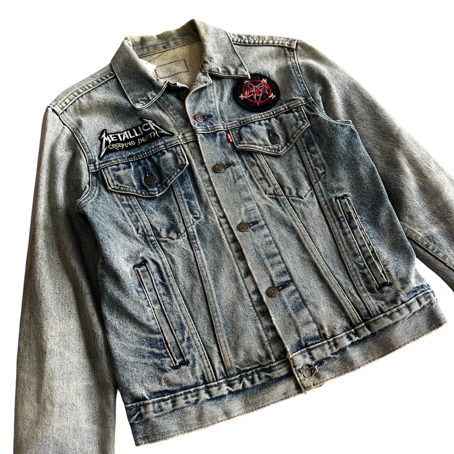 Vintage Levis 80s Battle Jacket Patch Type 3 Denim Jacket SZ M