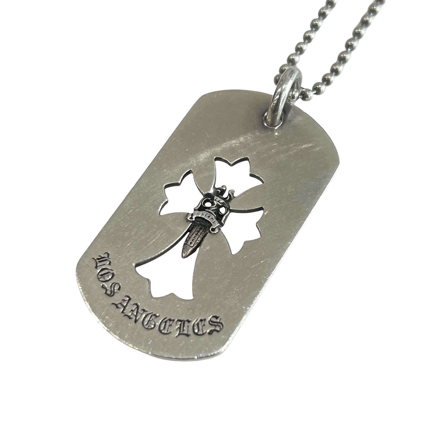 Chrome Hearts Cross Cutout Dagger LA Dog Tag