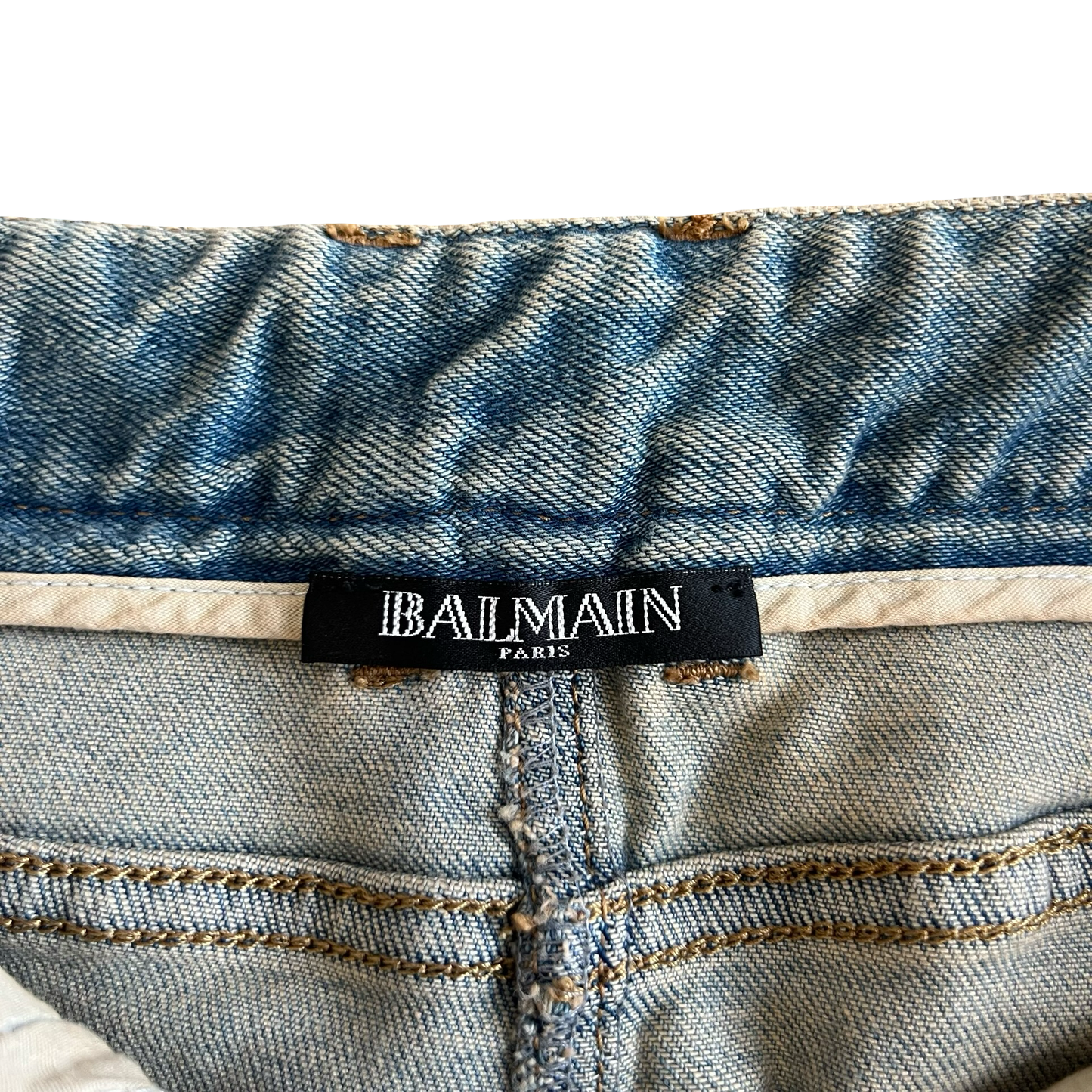 Balmain Light Wash Biker Denim SZ 28