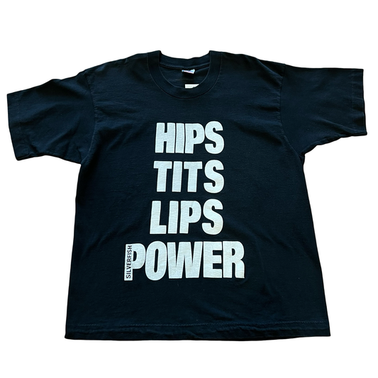 Vintage Silverfish Hips Lips T**s Power T-Shirt 90s SZ L