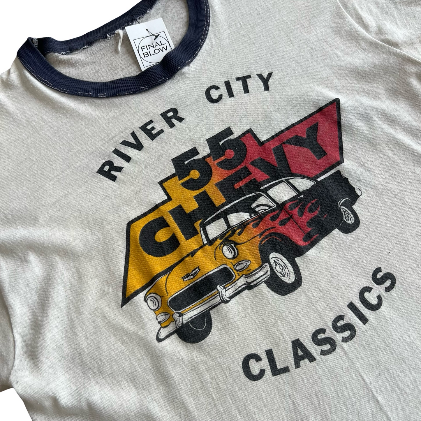Vintage 70s 55’ Chevy River City Classics Ringer T-Shirt 1970s SZ M