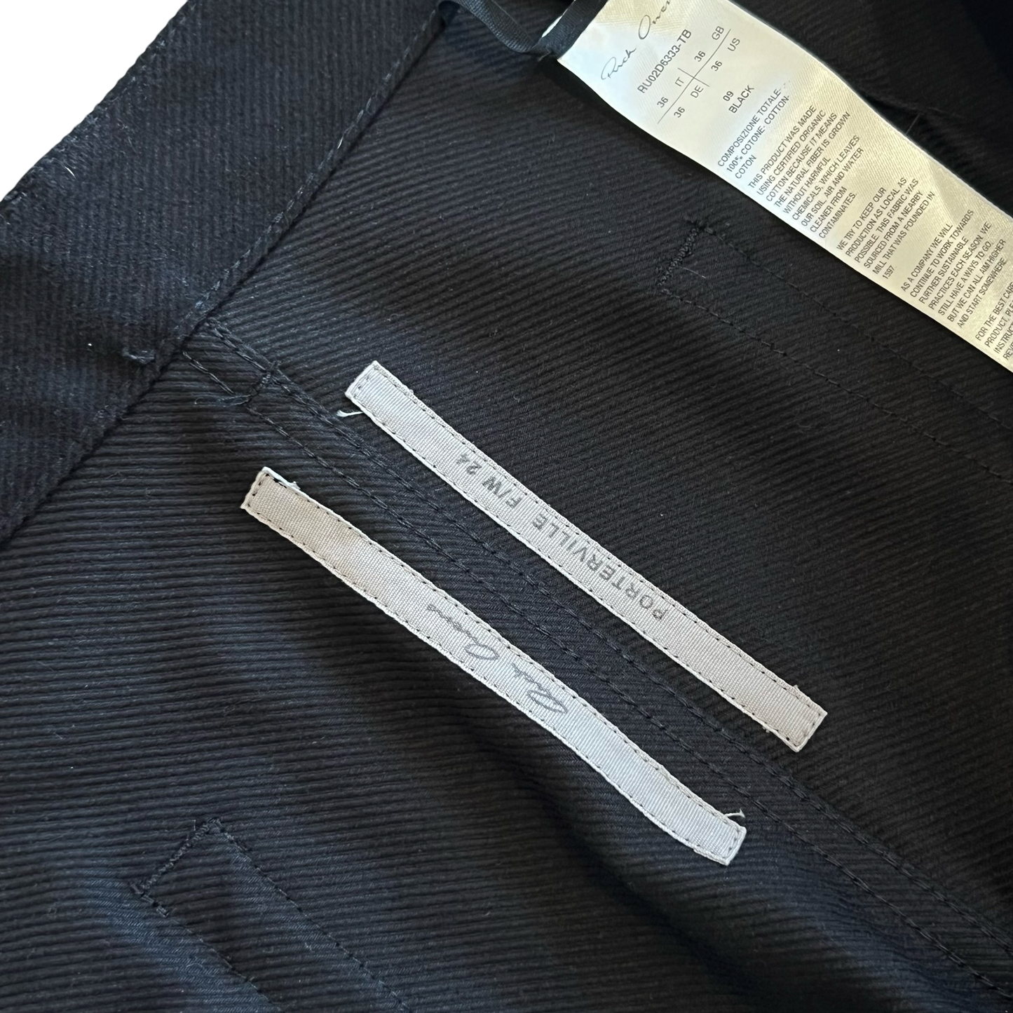 Rick Owens Triple Black Geth Jeans Sz 36