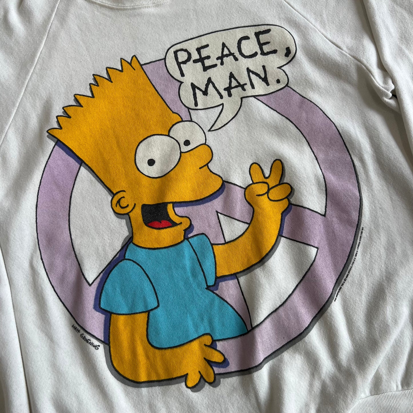 Vintage 1990 Bart Simpson “Peace Man” Crewneck Sweatshirt SZ L