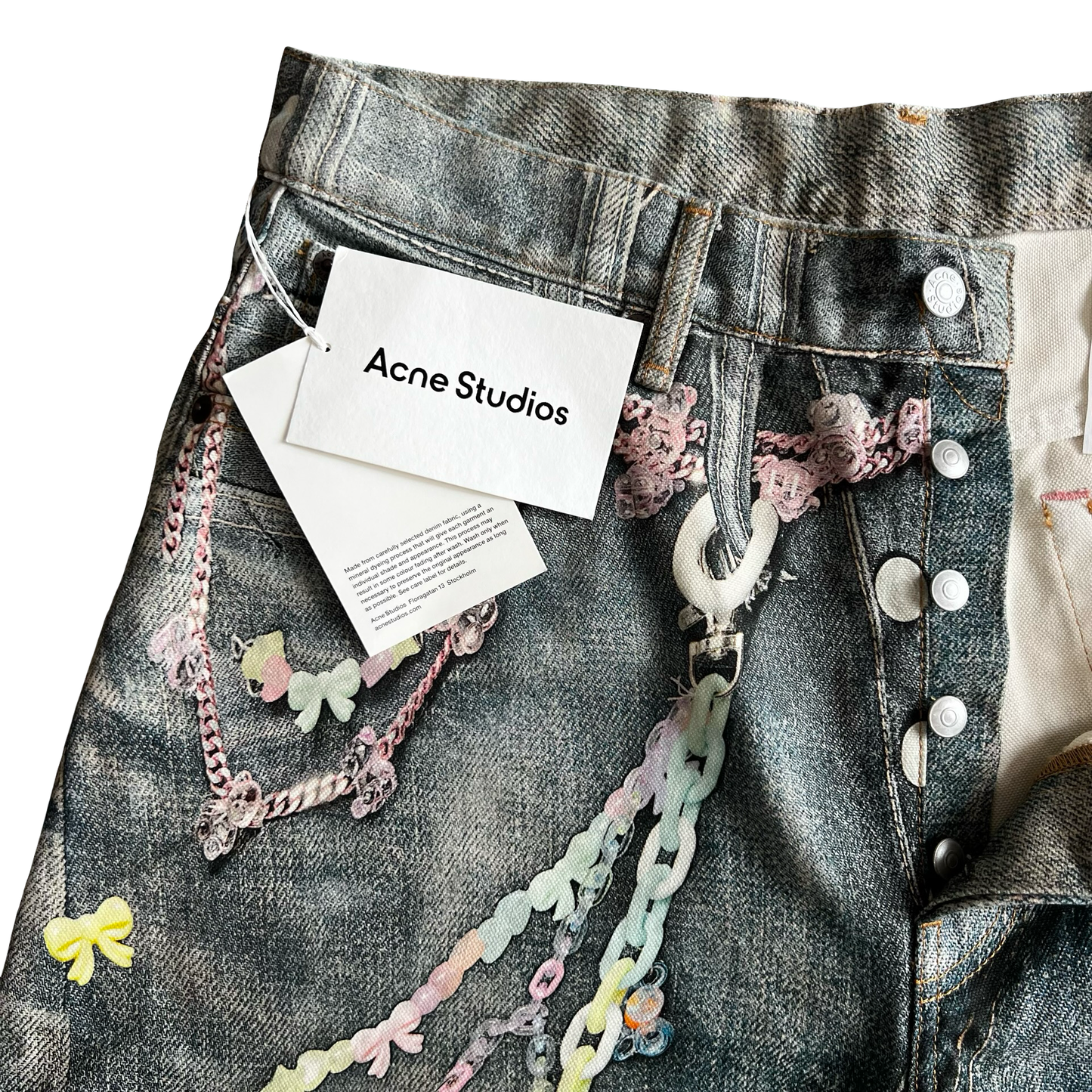 Acne Studios Wide-Leg Trompe L'oeil Denim Shorts Sz 52