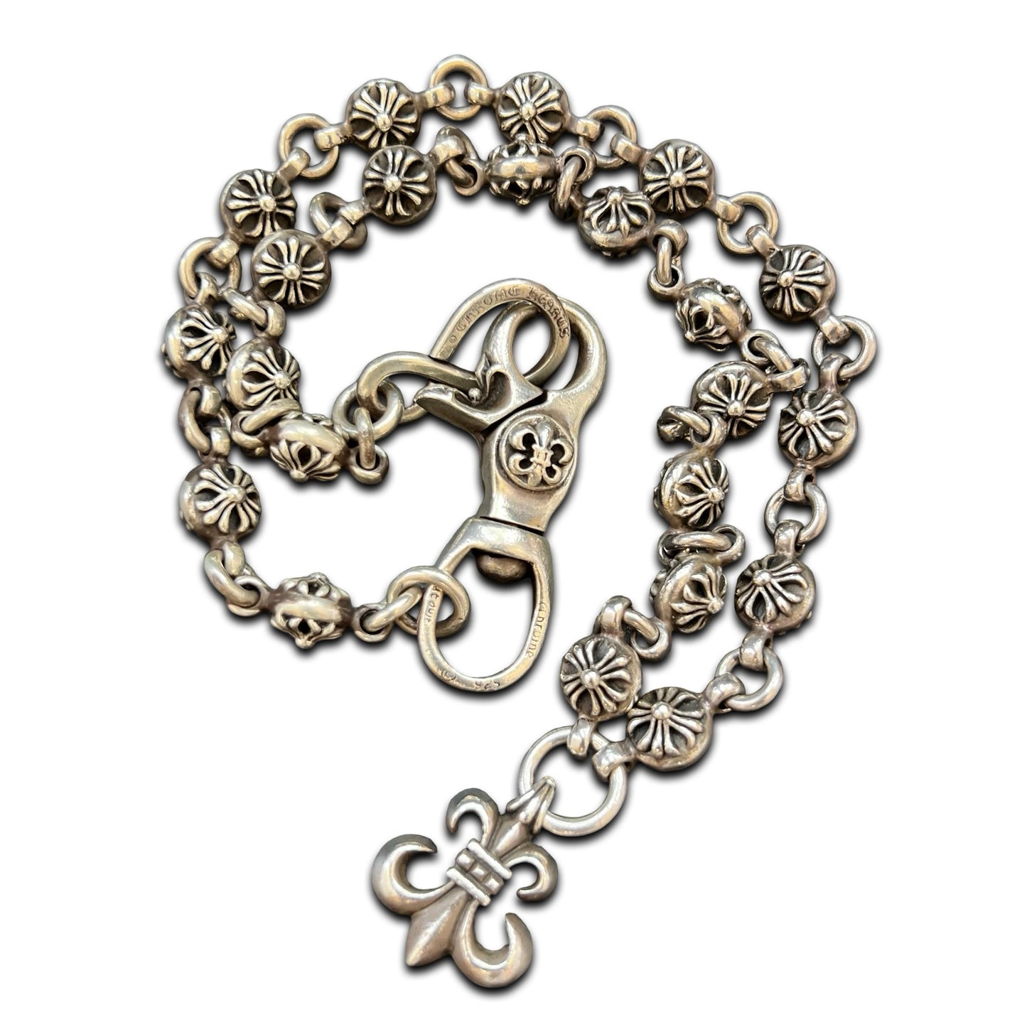 Chrome Hearts Plus Ball Fleur Pendant Wallet Chain