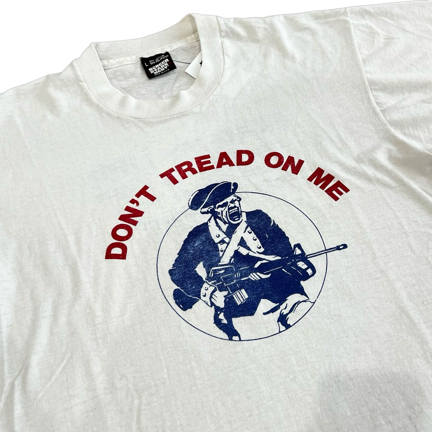 Vintage 90s Don't Tread On Me Machine Gun T-Shirt SZ L