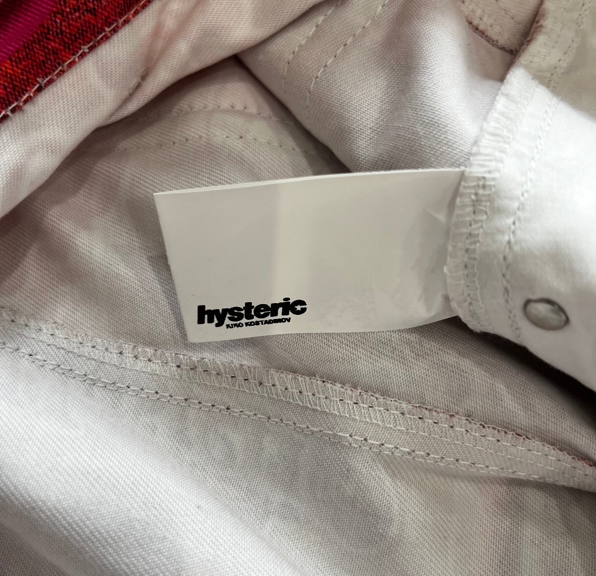 Kiko Kostadinov x Hysteric Glamour Pink Logo Print Skirt Denim SZ 32 (L)