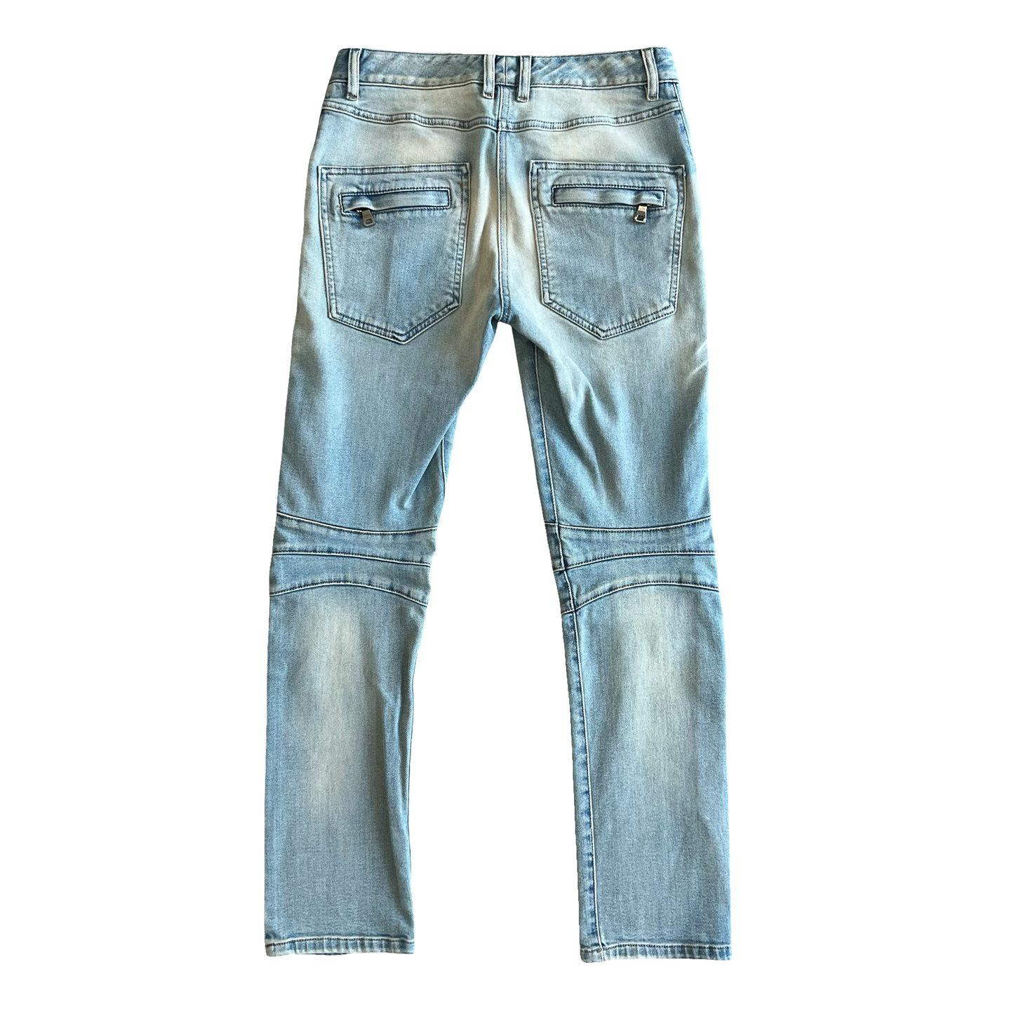 Balmain Light Wash Biker Denim SZ 28