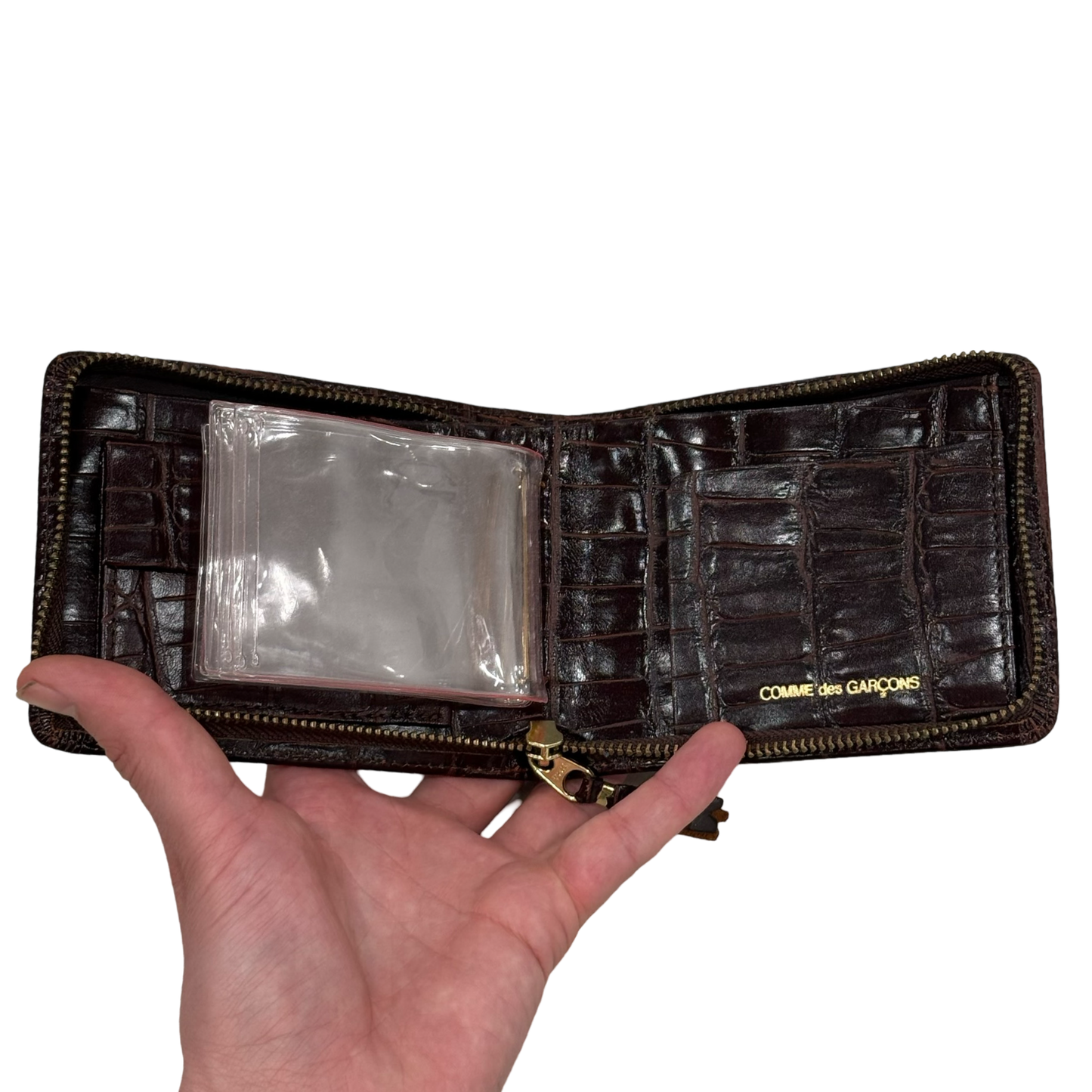 Comme des garçons Croc Embossed Leather Wallet