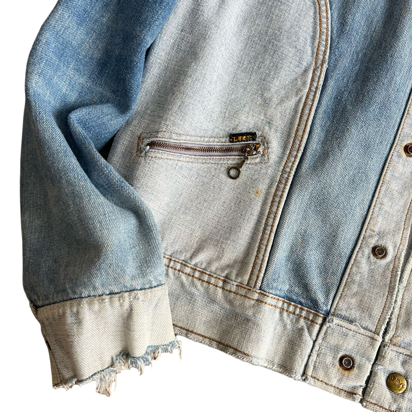 Vintage 1970s Lee Reversible 2 Tone Denim Jacket SZ M
