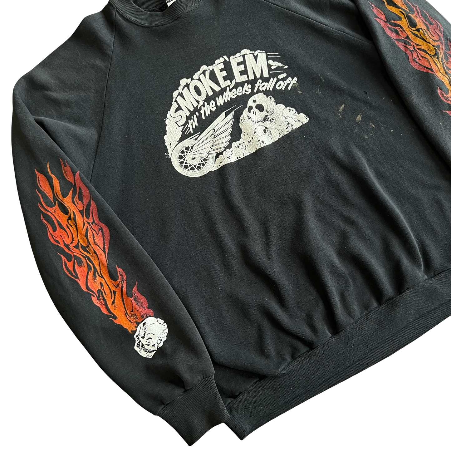 Vintage 80s Custom Cycles Smoke Em Bikers Only Crewneck Sweater SZ XXL