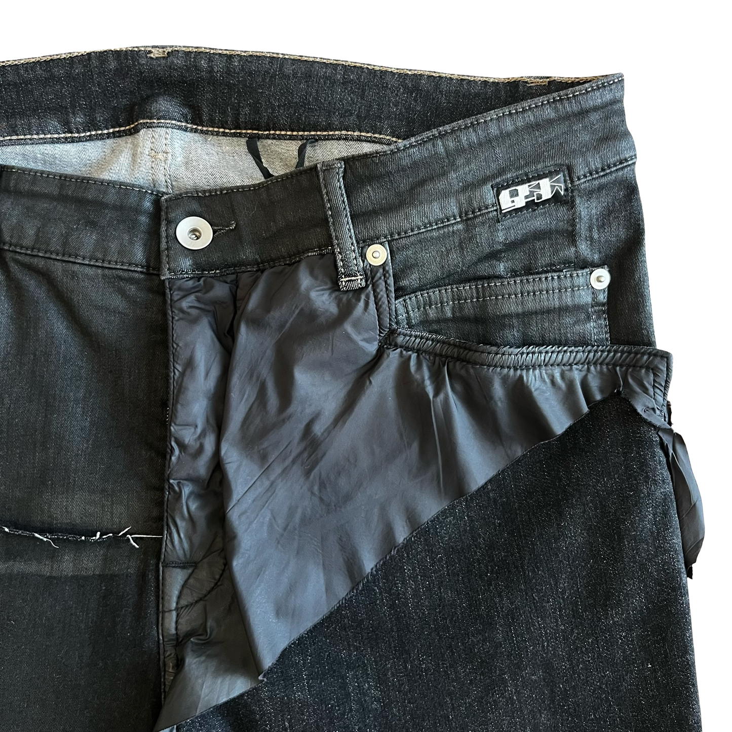 Rick Owens Tyrone Cut Paneled Denim SZ 36
