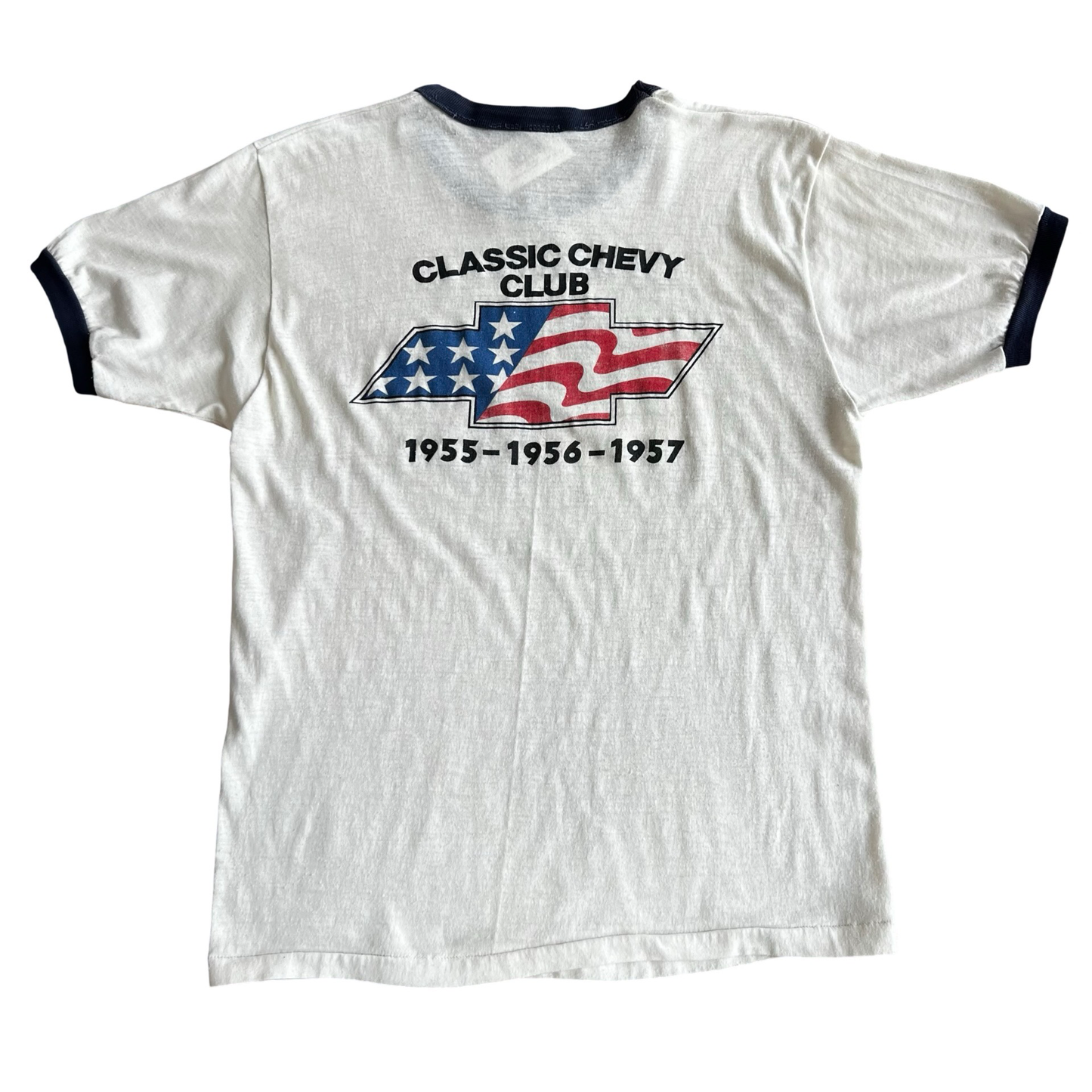 Vintage 70s 55’ Chevy River City Classics Ringer T-Shirt 1970s SZ M