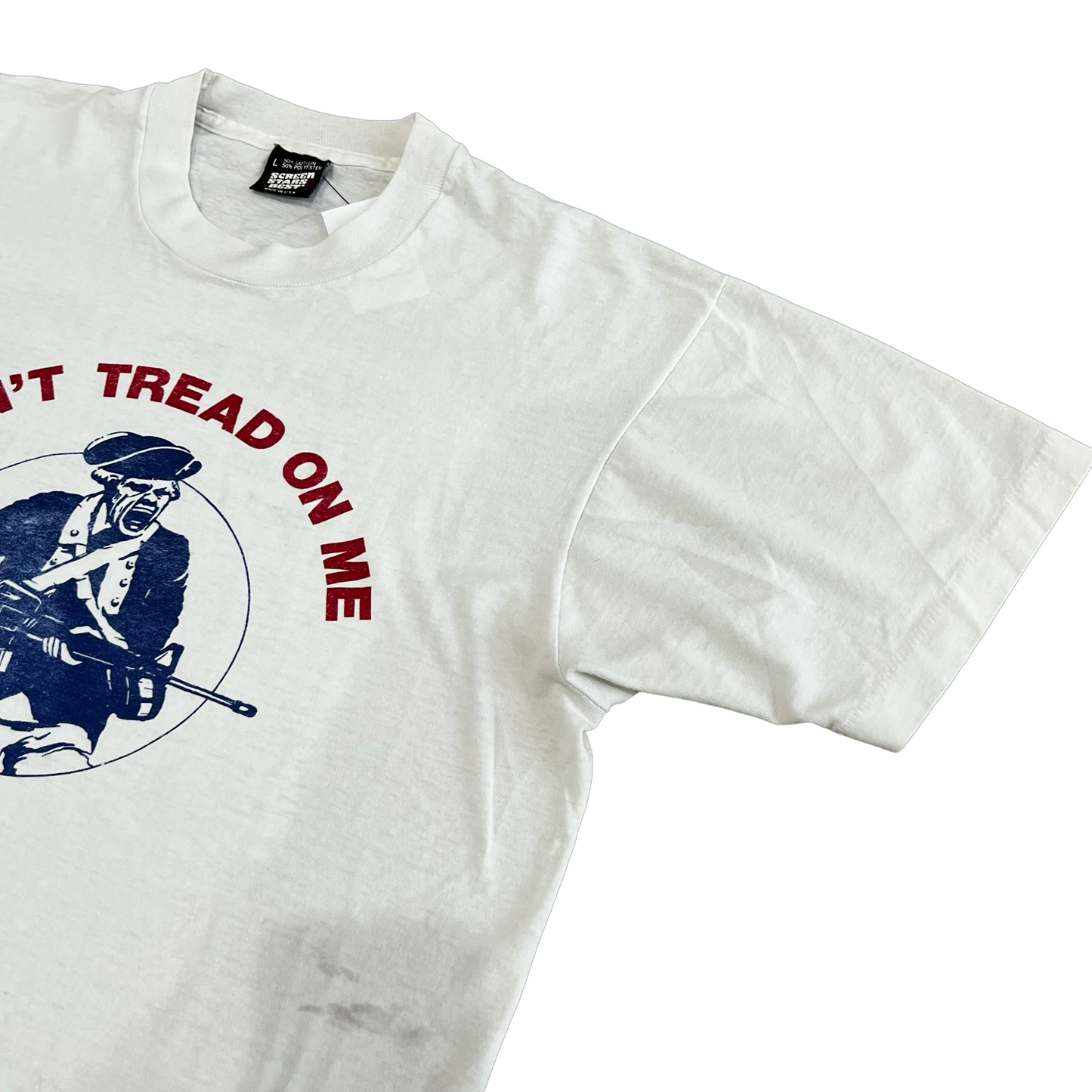 Vintage 90s Don't Tread On Me Machine Gun T-Shirt SZ L