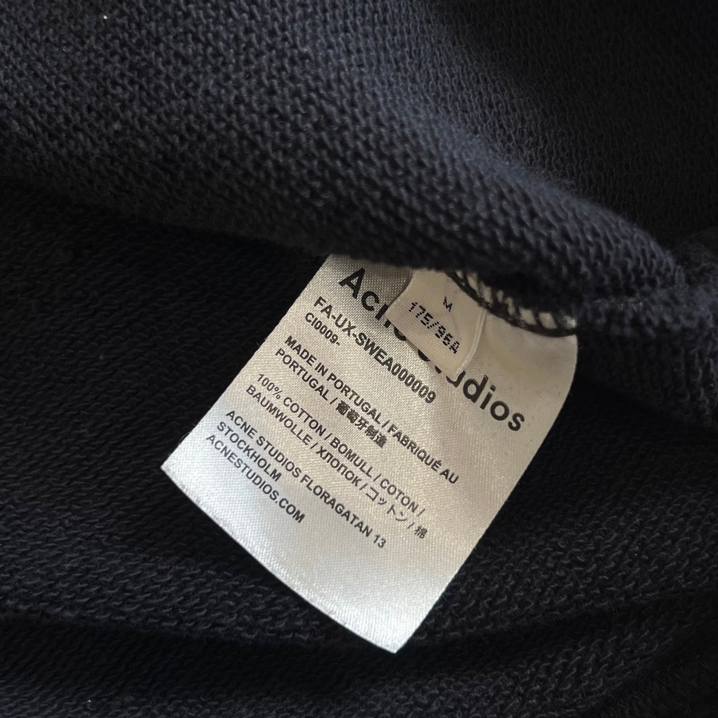 Acne Studios Black Logo Patch Hoodie SZ M