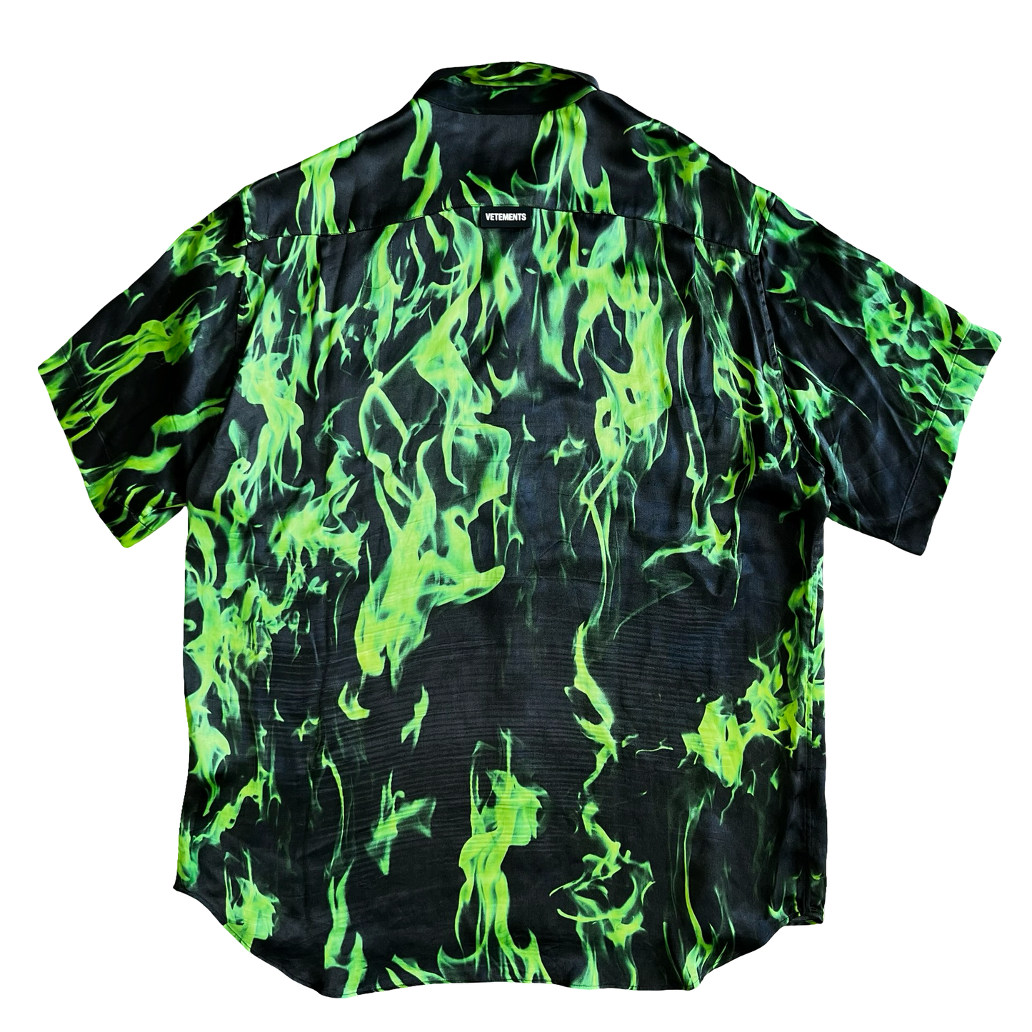Vetements Green Flame Button-up SZ L
