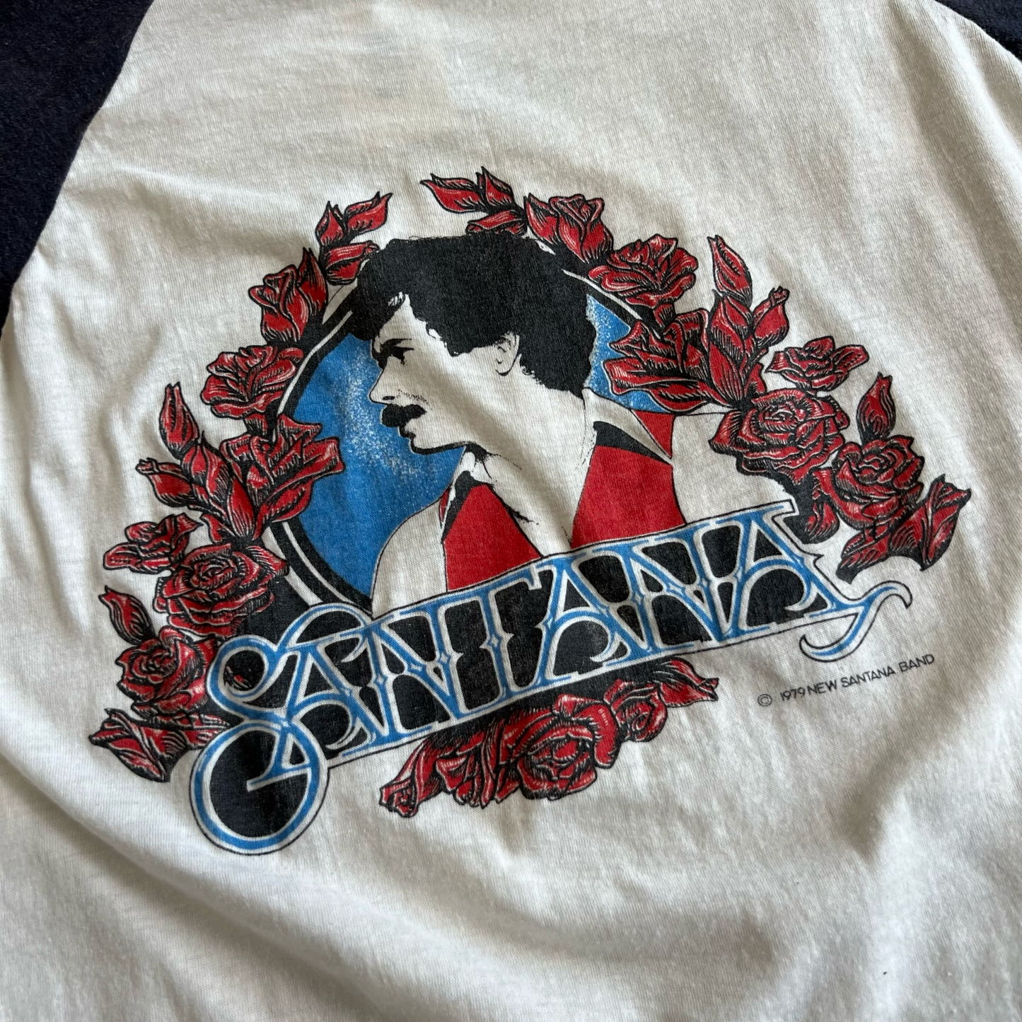 Vintage 70s Santana 1979 Raglan Short Sleeve T-Shirt SZ M