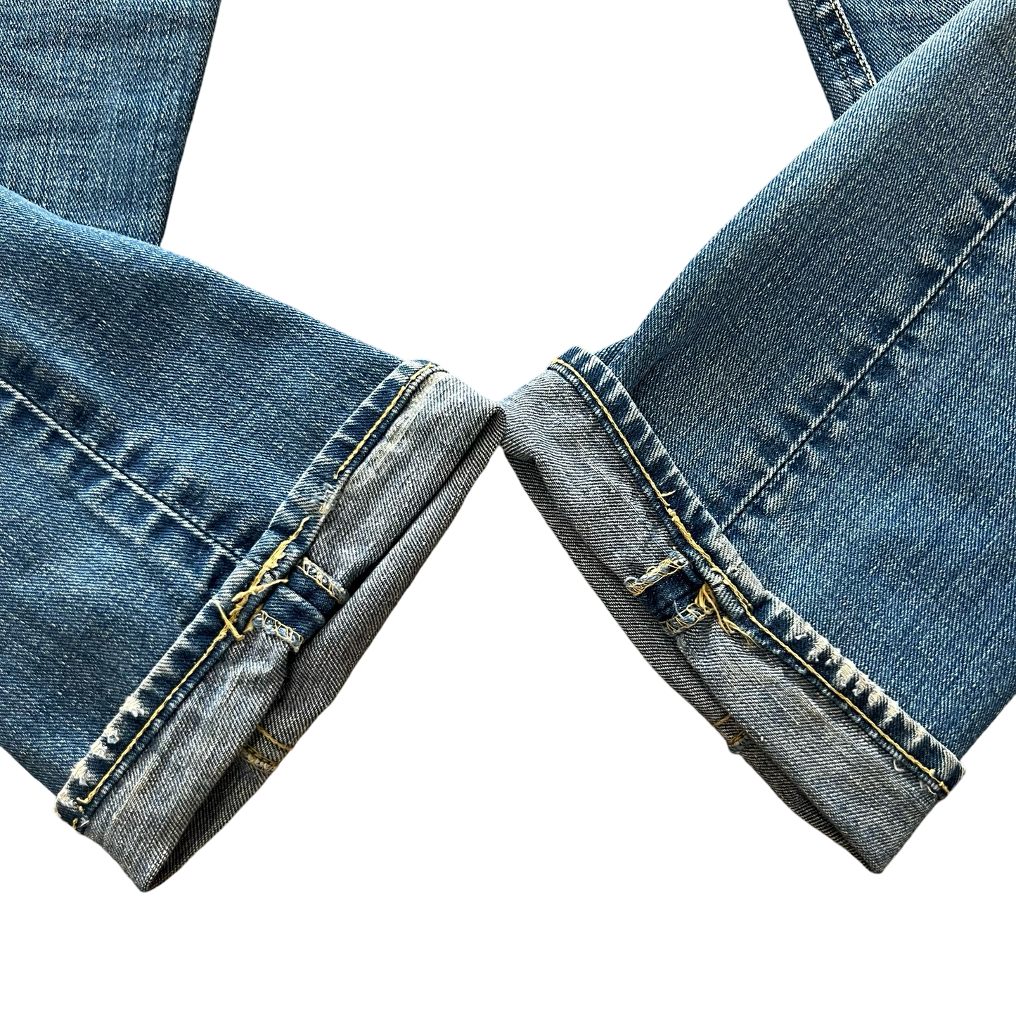 Vintage 1960s Lee Riders Sanforized Selvedge Mud Wash Repaired Denim SZ 33