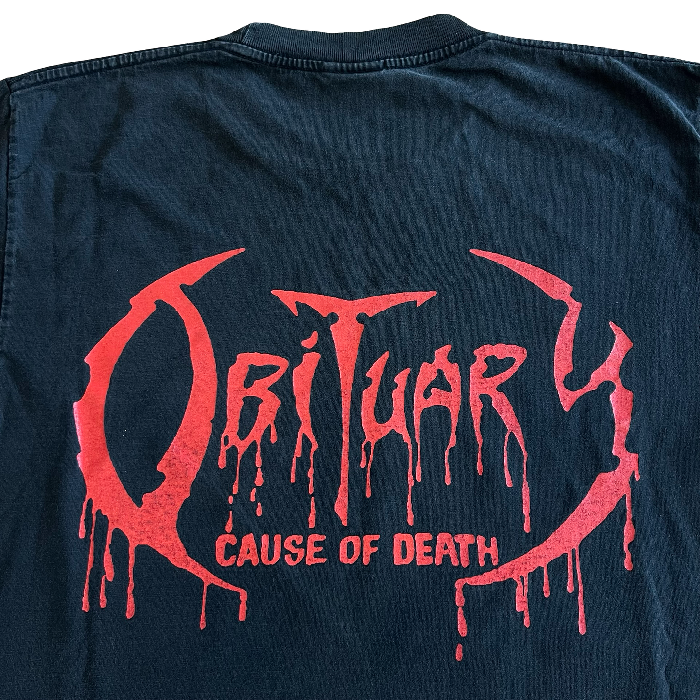 Vintage 90s Obituary "Cause Of Death" Metal Band T-Shirt SZ L