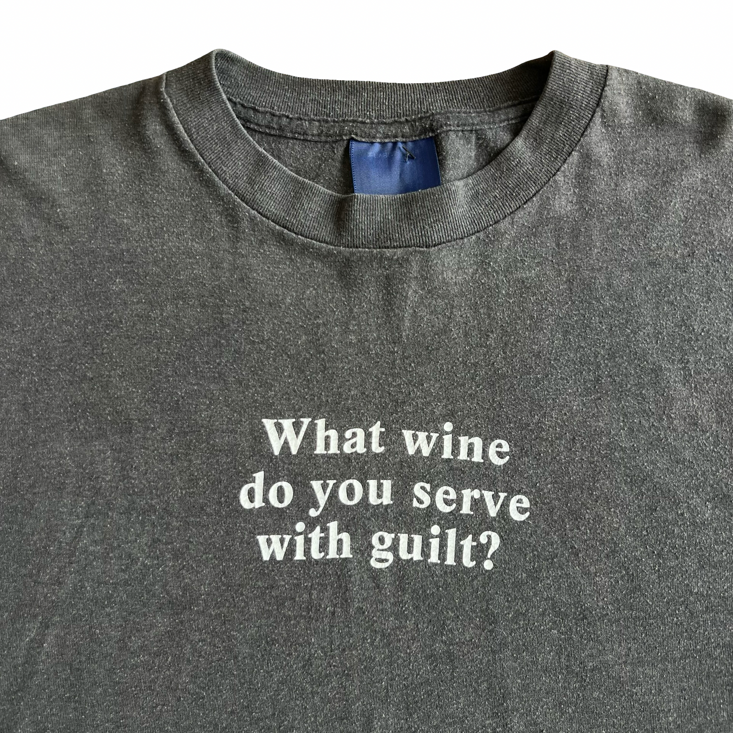 Vintage 80s What Wine Script T-Shirt SZ XL