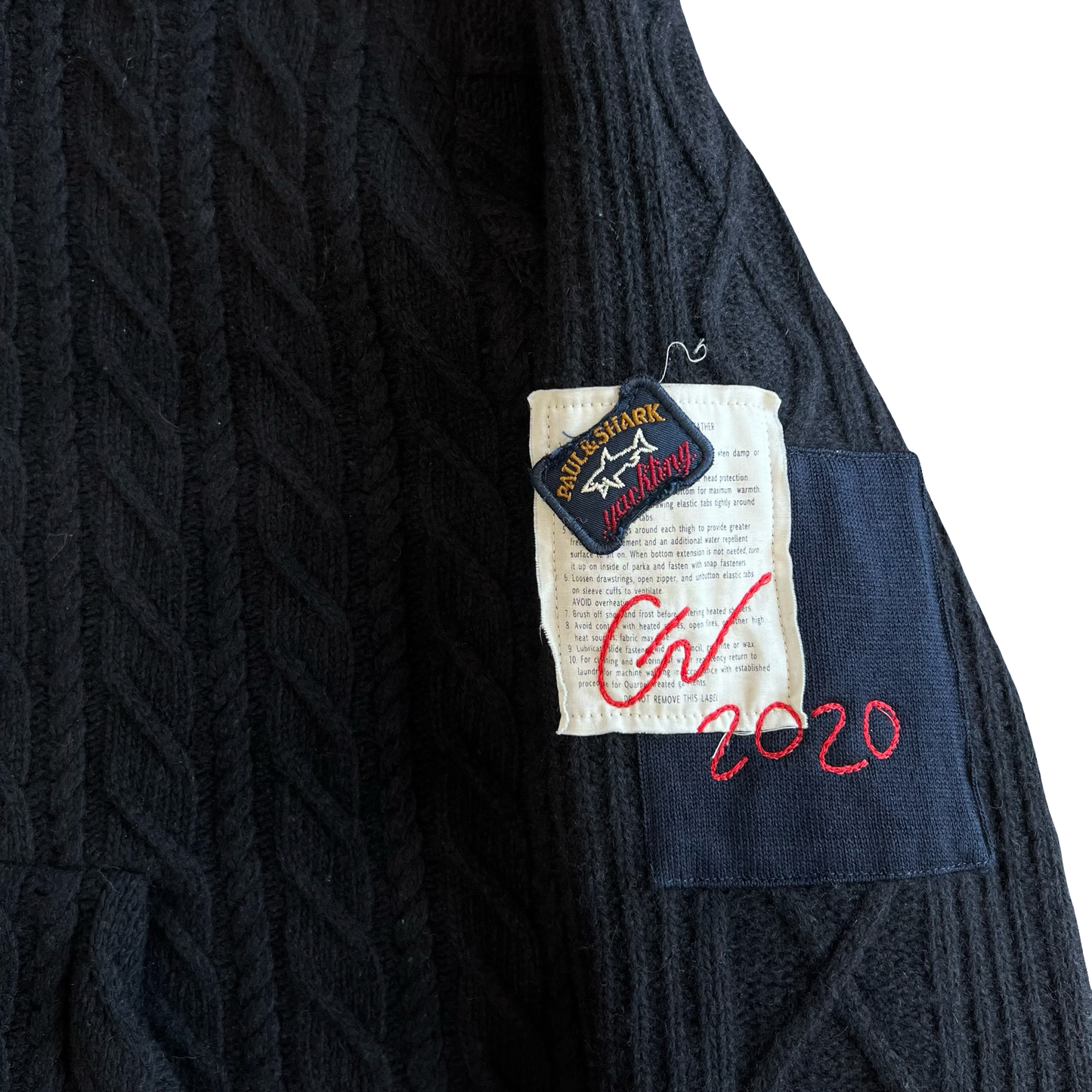 Greg Lauren Cable knit Balaclava Hoodie SZ L