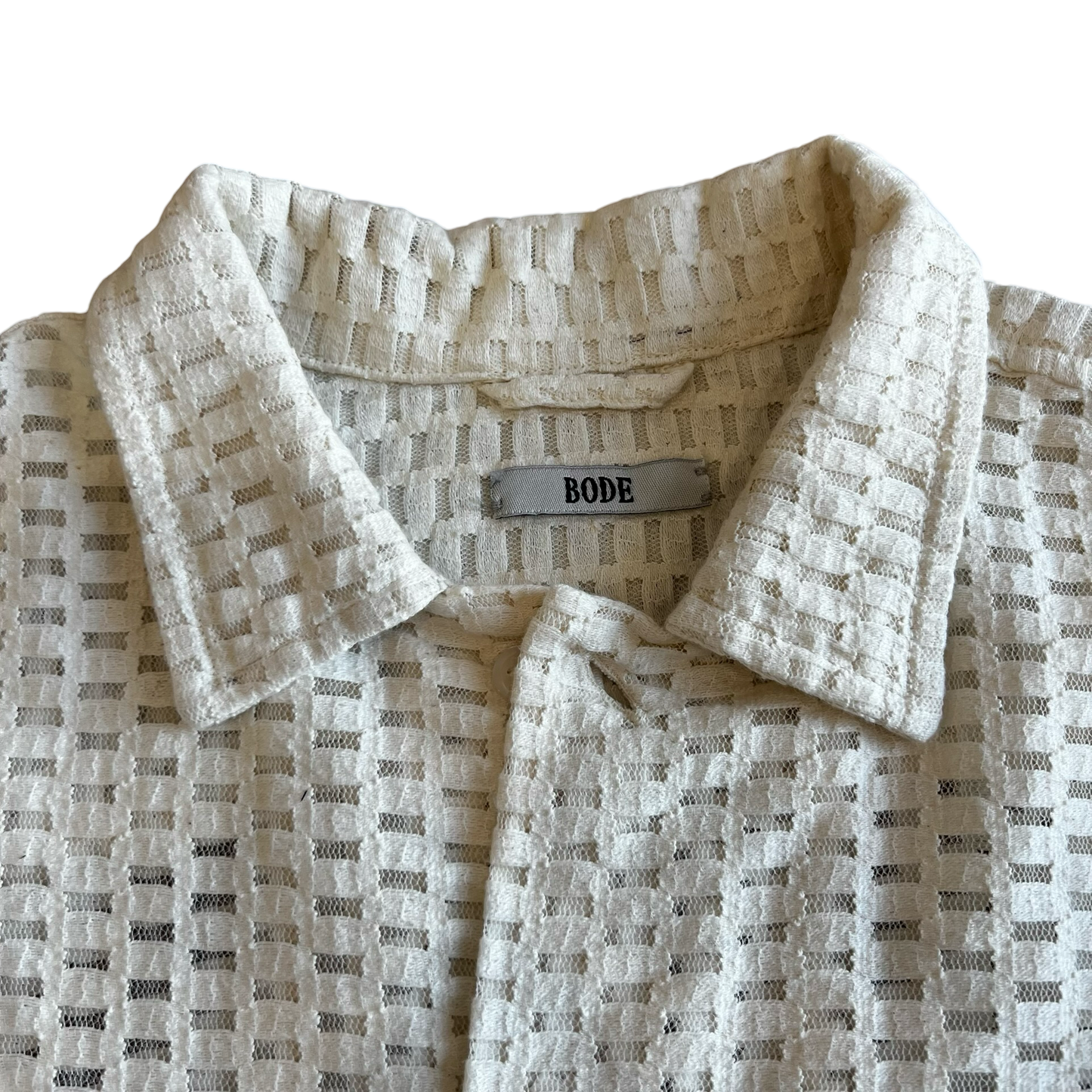Bode Sheer Lace Buttonup Sz M